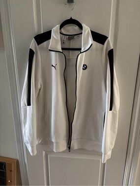 Puma BMW White Track Jacket with Black Accents